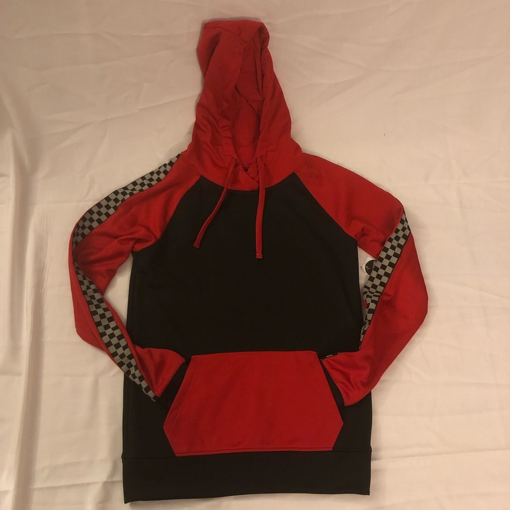 Unisex Empyre Frosty Red Checkers Hoodie Sz M